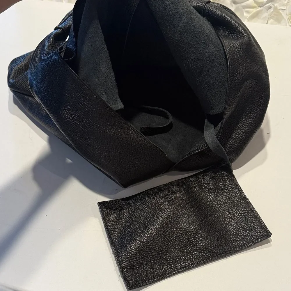 Marlon Black Leather Hobo Bag